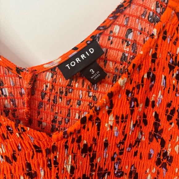 Torrid Smocked Top Cap Seeve Midi Dress - Picture 3 of 4